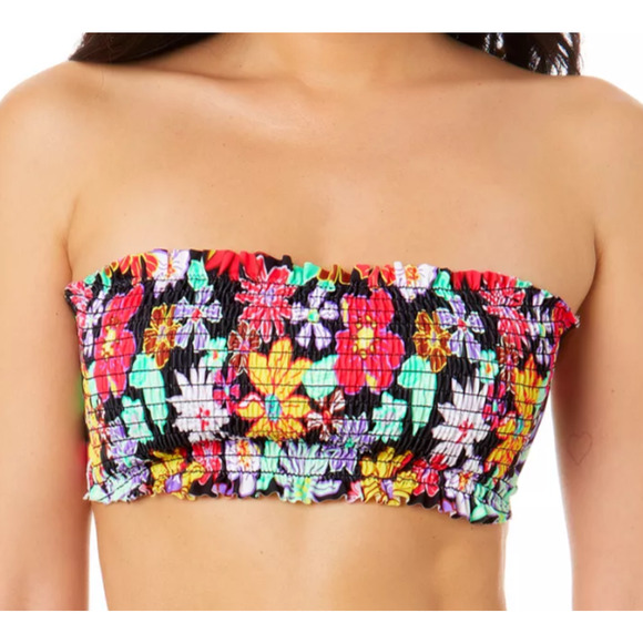 SALT COVE JUNIORS SZ LARGE BIKINI TOP PENNY LANE SMOCKED CONVERTIBLE MULTI NEW! - Picture 2 of 13